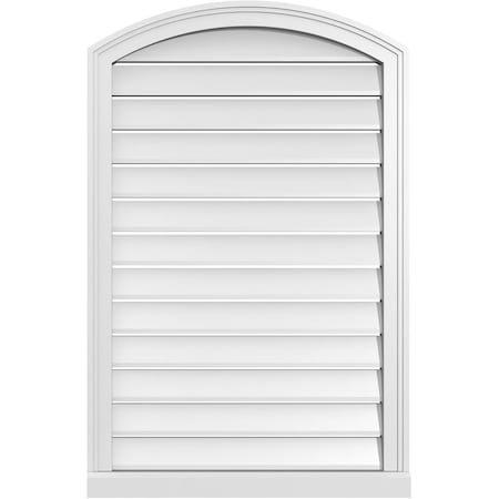 Ekena Millwork Arch Top Surface Mount PVC Gable Vent w/ 2"W x 2"P Brickmould Sill Frame, 26"W x 38"H GVPAR26X3803SN
